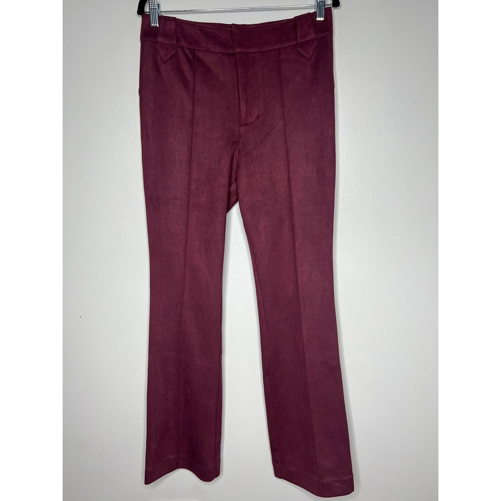 Hale Bob Eggplant Purple Faux Suede Tie Waist Pants Bohemian-Chic Size M Career